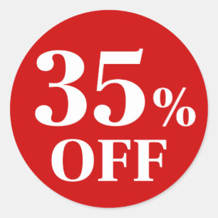 35% Rabatt Runder Klassischer Sticker mit rotem Hi