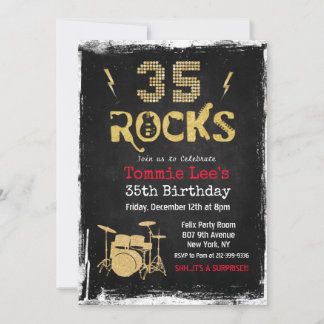 35 Rocks Rock Star Geburtstag Einladung