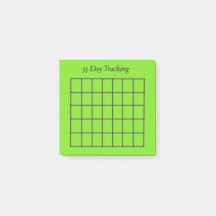 35 Tage Tracker Grüne Sticky Notes