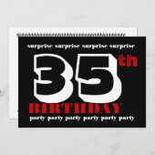 35. ÜBERRASCHUNG Geburtstagspartei Einladung Vorla (Vorne/Hinten)