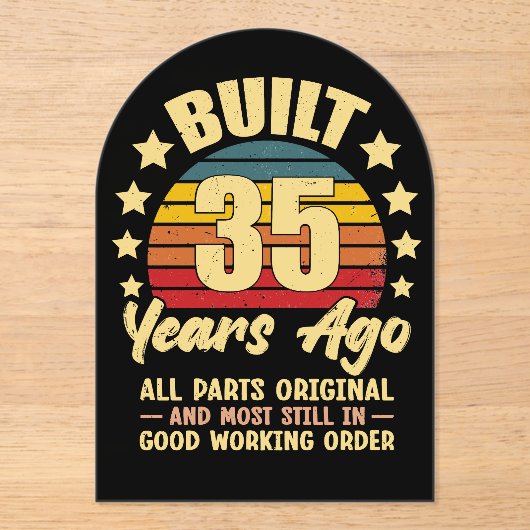 35 Years Ago All Parts Original 35th Birthday Acryleinladungen (Vorderseite)