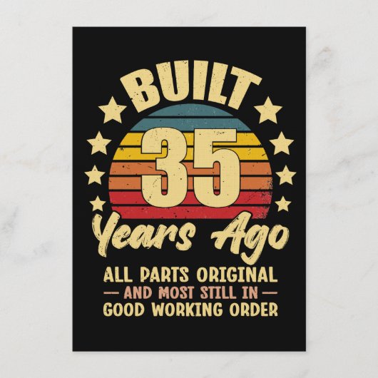 35 Years Ago All Parts Original 35th Birthday Einladung (Vorderseite)