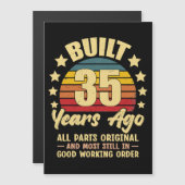 35 Years Ago All Parts Original 35th Birthday Magneteinladung (Vorne/Hinten)