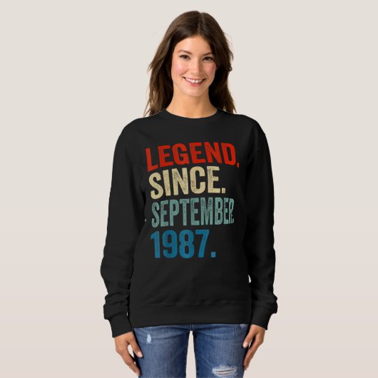 35 Years Old Legend Since September 1987 35th Bir Sweatshirt (Vorne ganz)