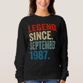 35 Years Old  Legend Since September 1987 35th Bir Sweatshirt (Vorderseite)