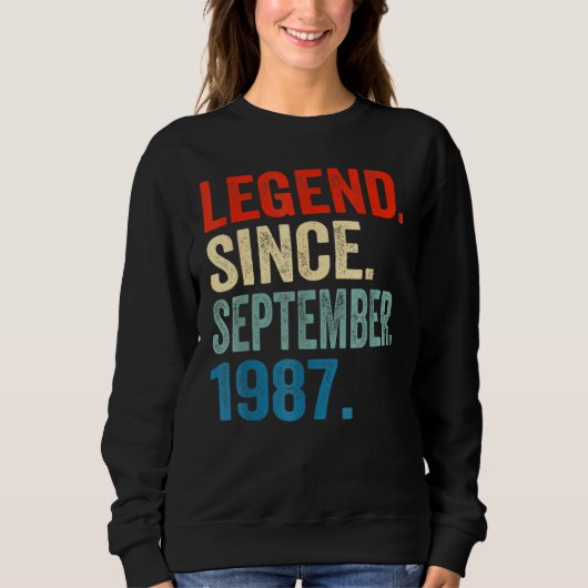 35 Years Old Legend Since September 1987 35th Bir Sweatshirt (Vorderseite)