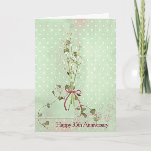35th Anniversary Lily of the Valley Karte (Vorderseite)