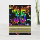35th anniversary with fireworks and bubbles karte (Vorderseite)