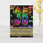 35th anniversary with fireworks and bubbles karte (Gelbe Blume)