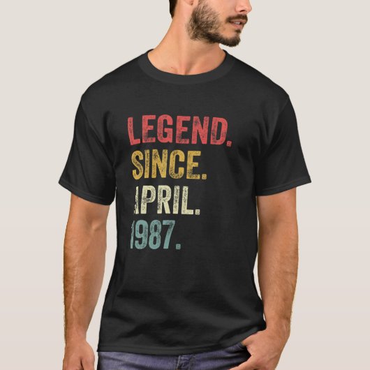 35Th Birthday Gifts 35 Years Old Legend Since Apri T-Shirt (Vorderseite)