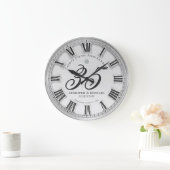 35th Silver Wedding Anniversary Large Clock Große Wanduhr (Zuhause)