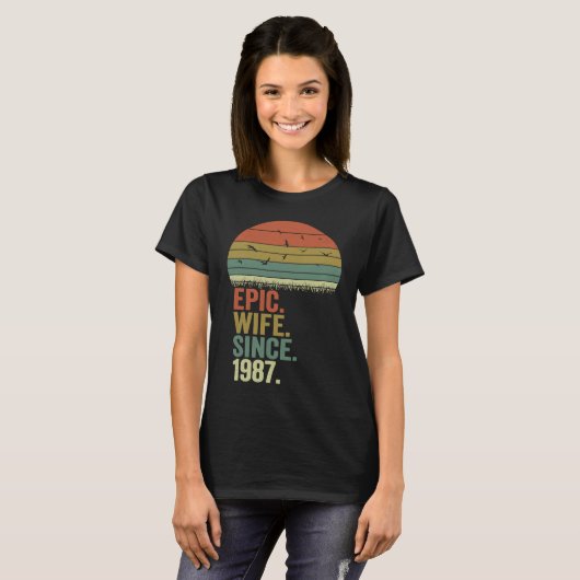 35th Wedding Anniversary Women Epic Wife Since 19 T-Shirt (Vorne ganz)