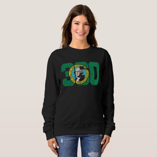 360 Area Code Flag of Washington State Seattle Oly Sweatshirt (Vorne ganz)