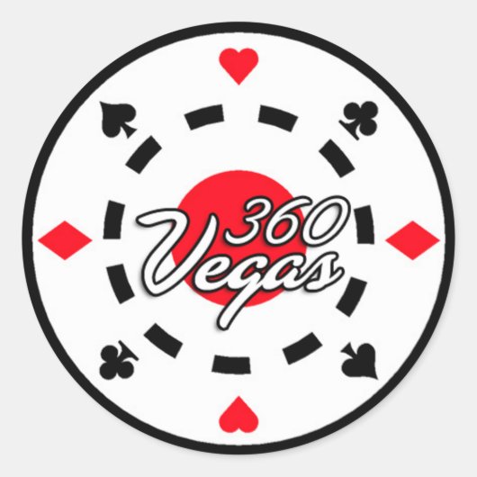 360 Vegas Chip Logo-Aufkleber Runder Aufkleber (Vorderseite)