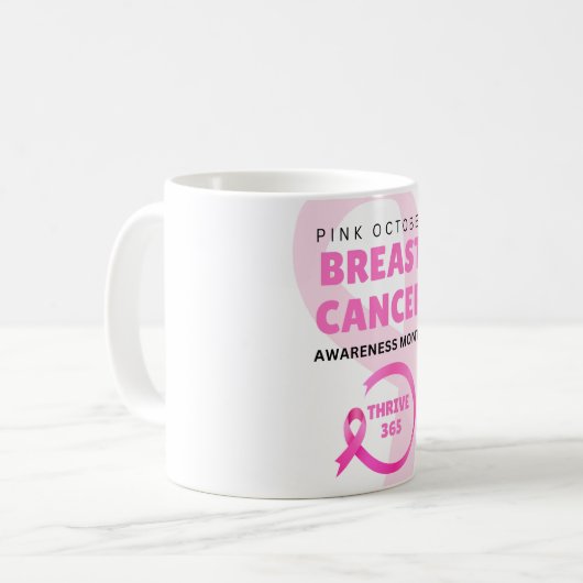 365 Brustkrebs Monat 2024 Kaffeetasse (Vorderseite Links)