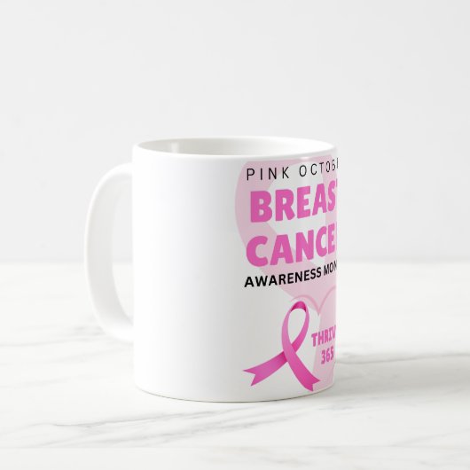 365 Brustkrebs Monat 2024 Kaffeetasse (Vorderseite Links)