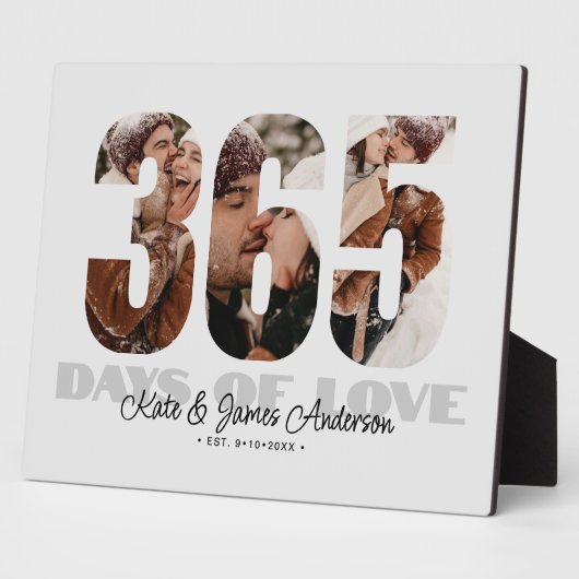 365 Days of Love 1st Anniversary Photo Fotoplatte (Seite)
