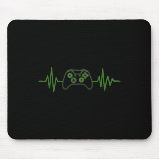 365 Gamer Heartbeat T-Shirt für Videospielspieler Mousepad (Vorne)