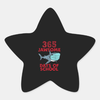 365 Jawsome Days School Shark Mask 100 Day Stern-Aufkleber