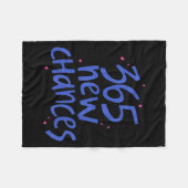 365 New Chances Hapness Quote Insrational  Fleecedecke (Vorderseite (Horizontal))