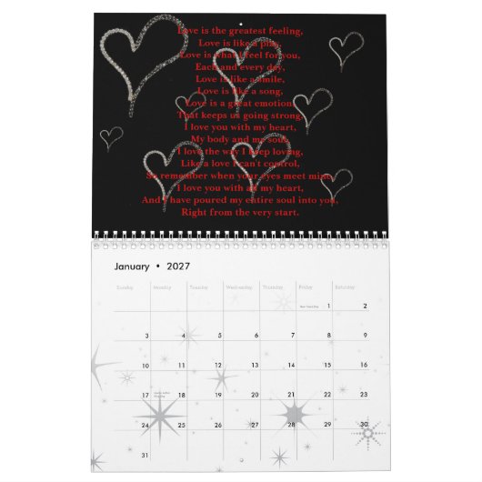 365 Tage Liebe Kalender (Jan 2027)