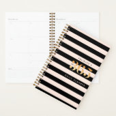 365 Tagesplaner | Chic Gold, Pink & Black Strip Planer (Anzeige)