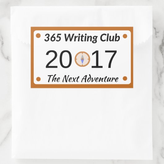 365 Writing Club Stickers! Rechteckiger Aufkleber (Tasche)
