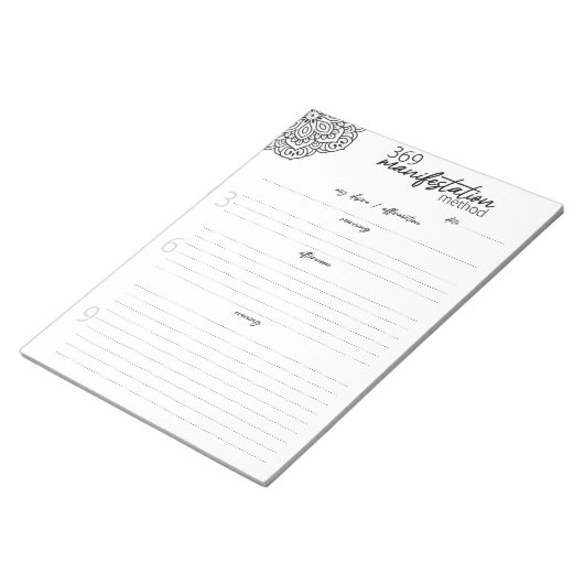 369 Manifestation Method, Law of attraction Notizblock (angewinkelt)