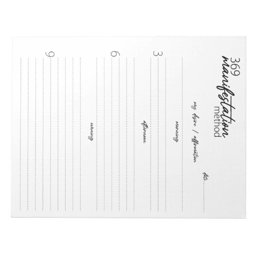 369 Manifestation Method, Law of attraction Notizblock (Vorderseite)