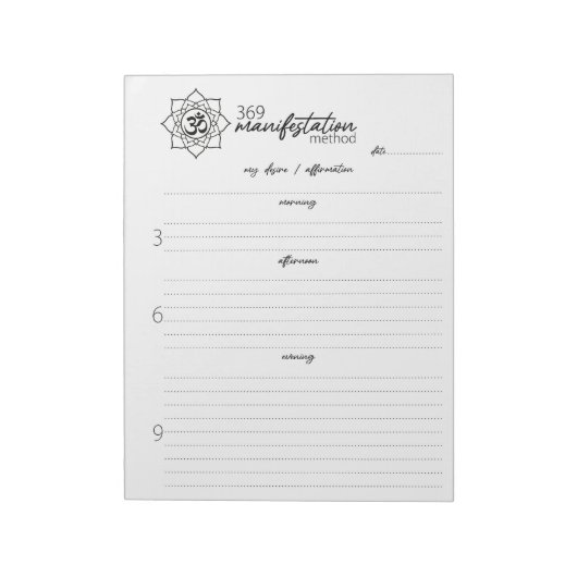 369 Manifestationsmethode, Anziehungsgesetz Notizblock (Rotiert)