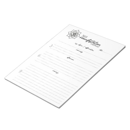 369 Manifestationsmethode, Anziehungsgesetz Notizblock (angewinkelt)