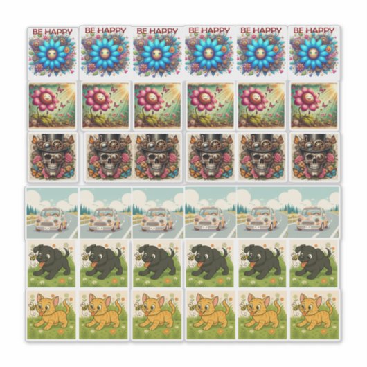 36 Assorted stickers steampunk and animals Aufkleber (Vorderseite)