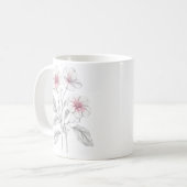 36 Blume Frühjahr, Linie zeichnend, minimalistisch Kaffeetasse (Vorderseite Links)