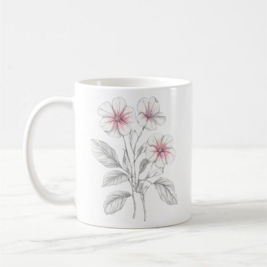 36 Blume Frühjahr, Linie zeichnend, minimalistisch Kaffeetasse (Links)