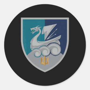 36. Brigade der Marineinfanterie (Ukraine) Ukraini Runder Aufkleber