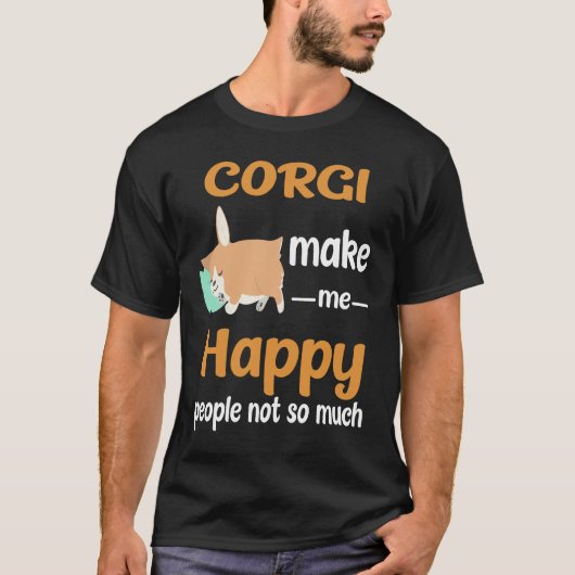 36 Corgi macht mich glücklich T-Shirt (Vorderseite)