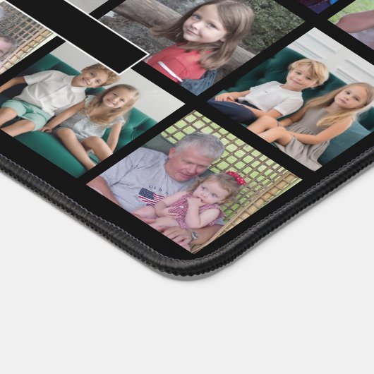 36 Foto Collage - 4 Zeilen 9 Spalten - schwarz Schreibtischunterlage (Ecke)