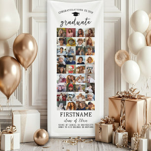 36 Foto Collage Abschluss Moderner Minimal Weiß Banner