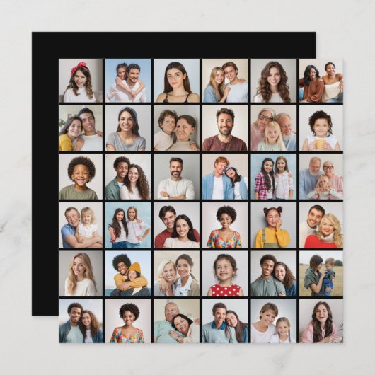 36 Foto Collage Editable Color Grußkarte (Vorne/Hinten)