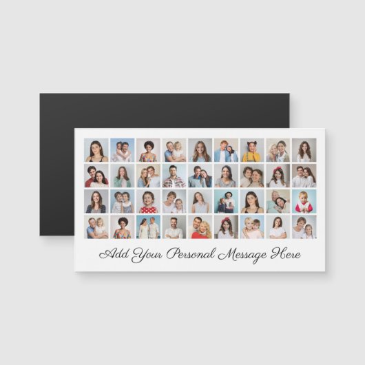 36 Foto Collage Fügen Sie Ihren Gruß Magnetkarte h (Vorne/Hinten)