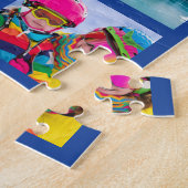 36 Foto-Raster-Collage Dunkelblau Puzzle (Seite)