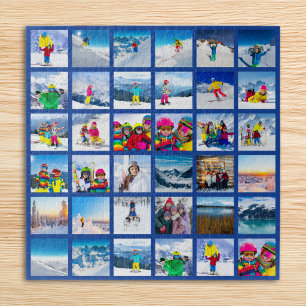36 Foto-Raster-Collage Dunkelblau Puzzle