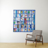 36 Foto-Raster-Collage Dunkelblau Wandteppich (Beispiel (Horizontal))