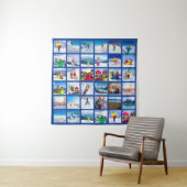 36 Foto-Raster-Collage Dunkelblau Wandteppich (Beispiel)