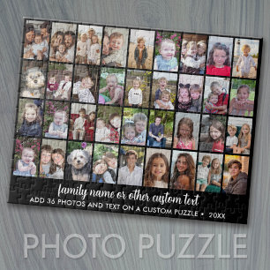 36 Fotocollage - 4 Reihen 9 Spalten - schwarz Puzzle