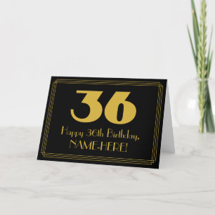 36. Geburtstag: Art Deco inspiriertes Aussehen "36 Karte