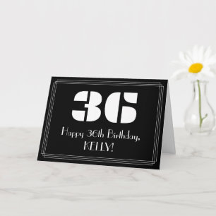 36. Geburtstag: Art Deco inspiriertes Aussehen "36 Karte