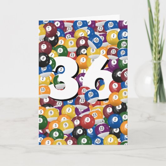 36. Geburtstag Billiard Balls Karte (Vorderseite)