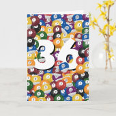 36. Geburtstag Billiard Balls Karte (Gelbe Blume)