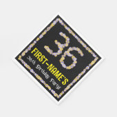 36. Geburtstag: Blumennummer, Individuelle Name, B Serviette (Ecke)